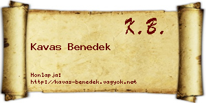 Kavas Benedek névjegykártya